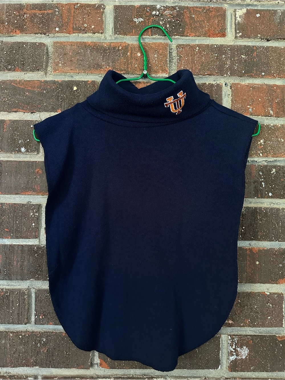 Vintage 1980s Navy Tennessee Volunteers Embroidered Turtleneck Dickey Collar